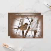 Denken Sie an Ihre Karten - Braun mit Vogel (Vorderseite/Rückseite Beispiel)