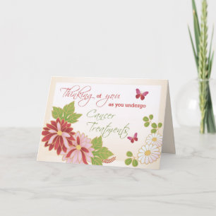 Denken Sie an Ihre Krebsbehandlung Blume Karte