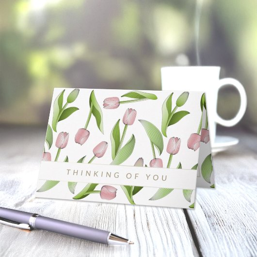 Denken Sie an Ihre moderne rosa Tulip Karte