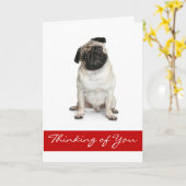 Denken Sie an Ihre Mops-Welpen-Grußkarte Karte (Gelbe Blume)