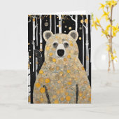 Denken Sie an Ihre Niedliche Bärenumarmung Karte (Gelbe Blume)