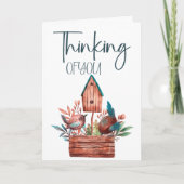 Denken Sie an Ihre Niedliche Tiny Bird Floral Card Karte (Vorderseite)