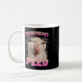 Denken Sie an Ihre Pants Peed Albern Cat Meme Funn Kaffeetasse (Links)