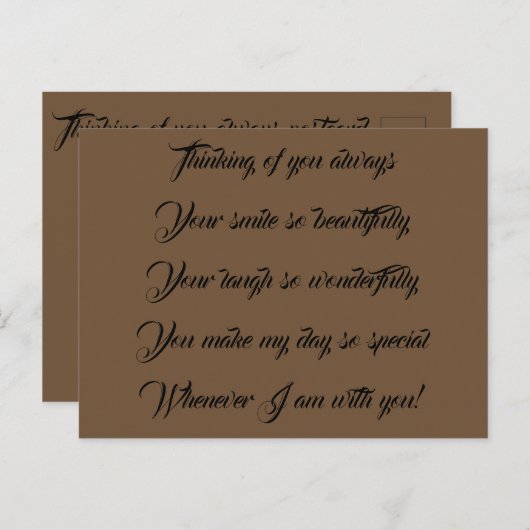 Denken Sie an Ihre Postkarte (Vorne/Hinten)