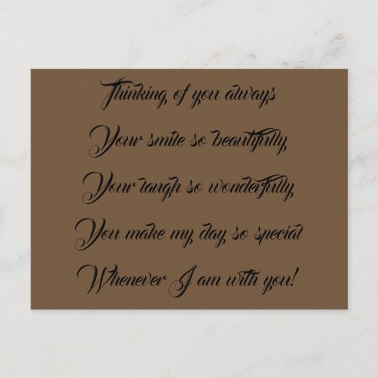 Denken Sie an Ihre Postkarte (Vorderseite)