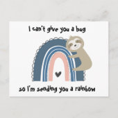 Denken Sie an Ihre Rainbow Sloth Post Card Postkarte (Vorderseite)