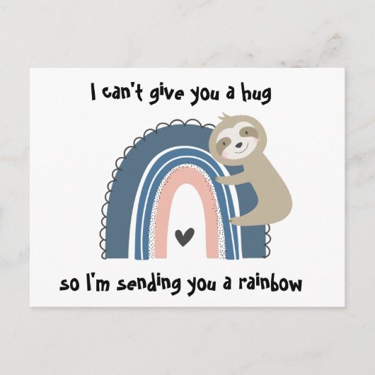 Denken Sie an Ihre Rainbow Sloth Post Card Postkarte (Vorderseite)