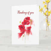 Denken Sie an Ihre Red Poppies Garden Blume Karte (Gelbe Blume)