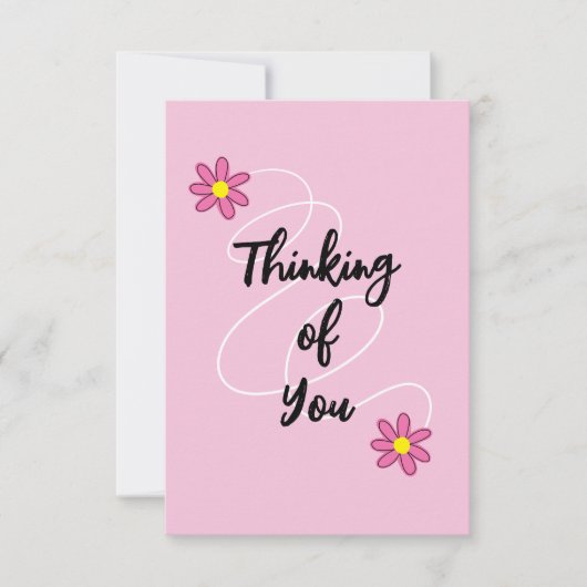 Denken Sie an Ihre rosa Grußkarte Dankeskarte (Vorderseite)