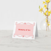 Denken Sie an Ihre rosa Scroll Note Card Karte (Gelbe Blume)