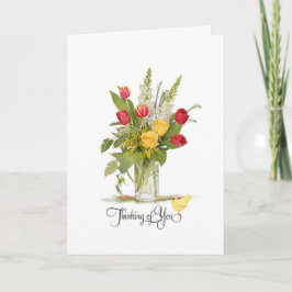 Denken Sie an Ihre Rose und Tulip Blume Bouquet Karte