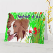 Denken Sie an Ihre schöne Grenz Collie Liebe Card Karte (Gelbe Blume)