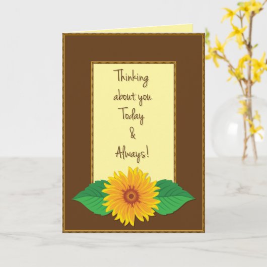 Denken Sie an Ihre Sonnenblume Karte (Gelbe Blume)