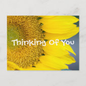 Denken Sie an Ihre Sonnenblumen Nah-up-Fotovorlage Postkarte (Vorderseite)