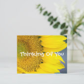 Denken Sie an Ihre Sonnenblumen Nah-up-Fotovorlage Postkarte (Stehend Vorderseite)