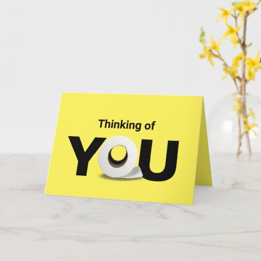 Denken Sie an Ihre Toilettenpapierrolle Karte (Gelbe Blume)