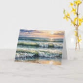 Denken Sie an Ihre Wasserfarbenwelt Seascape Karte (Gelbe Blume)