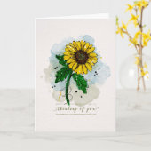 Denken Sie an Ihre Watercolor Sonnenblumenkarte Karte (Gelbe Blume)