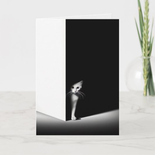Denken Sie an Ihre weiße Katze im Schatten Karte (Vorderseite)