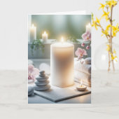 Denken Sie an Ihre Wellness-Center-Kerzen Karte (Gelbe Blume)