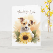 Denken Sie an Ihre Welpe mit Sonnenblumen Karte (Gelbe Blume)