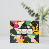 Denken Sie an Ihre Whimsikkatzen und Florals Postkarte (Stehend Vorderseite)