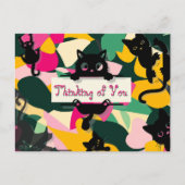 Denken Sie an Ihre Whimsikkatzen und Florals Postkarte (Vorderseite)