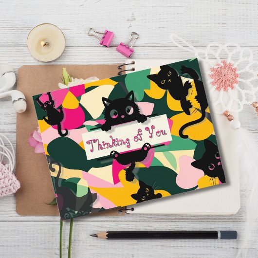 Denken Sie an Ihre Whimsikkatzen und Florals Postkarte