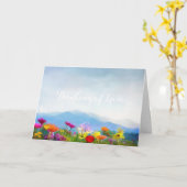 Denken Sie an Ihre Wildblumen über die Bergmalerei Karte (Gelbe Blume)