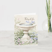 Denken Sie an Ihren Birdbad Garden Custom Watercol Karte (Vorderseite)