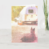 Denken Sie an Ihren Camper Dog Foto Template Karte (Vorderseite)