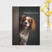 Denken Sie an Ihren Cavalier Spaniel Karte (Gelbe Blume)