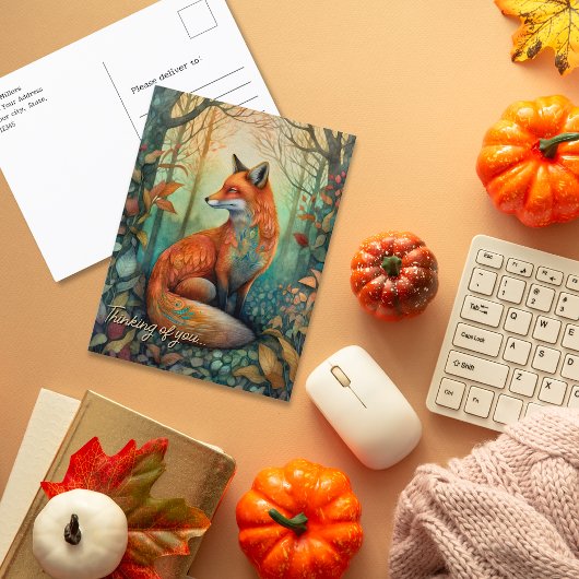 Denken Sie an Ihren Mystischen Fox im Herbst Postkarte