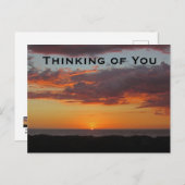 Denken Sie an Ihren Pazifik-Orange-Sonnenuntergang Postkarte (Vorne/Hinten)