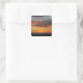 Denken Sie an Ihren Pazifikküste Orange Sky Sunset Quadratischer Aufkleber (Tasche)