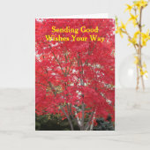 Denken Sie an Ihren Roten Herbstlaub Tree Karte (Gelbe Blume)