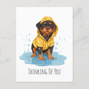 Denken Sie an Ihren Rottweiler, der Regenmantel tr Postkarte