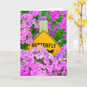 Denken Sie an Ihren Schmetterlingsgarten Karte (Gelbe Blume)