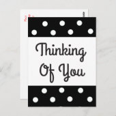 Denken Sie an Ihren schwarzen und weißen Polka Dot Postkarte (Vorne/Hinten)