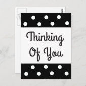 Denken Sie an Ihren schwarzen und weißen Polka Dot Postkarte (Vorne/Hinten)
