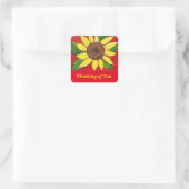 Denken Sie an Ihren Sonnenblumenaufkleber Quadratischer Aufkleber (Tasche)