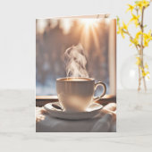 Denken Sie an Kaffee für Fenster Karte (Gelbe Blume)