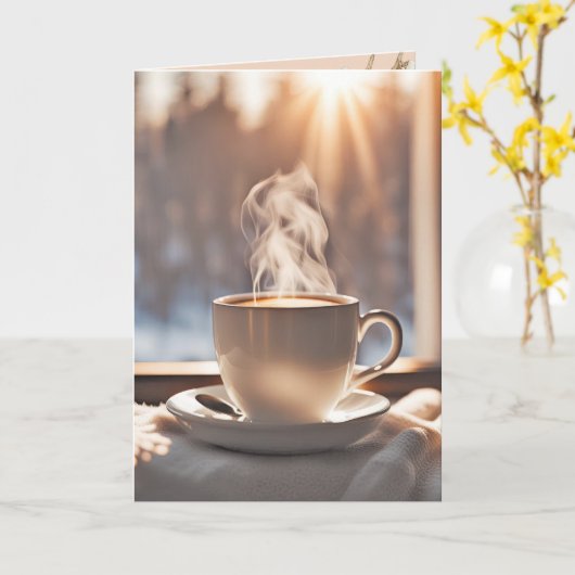 Denken Sie an Kaffee für Fenster Karte (Gelbe Blume)