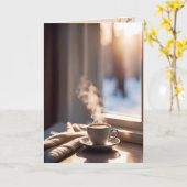 Denken Sie an Kaffee für Fenster Karte (Gelbe Blume)