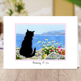 Denken Sie an Katze am Meer Personalisiert Karte