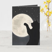 Denken Sie an Katzenjacke, die den Mond berührt Karte (Gelbe Blume)