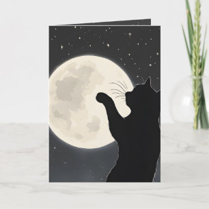 Denken Sie an Katzenjacke, die den Mond berührt Karte