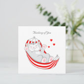 Denken Sie an Kitty Cat mit Herz in Hammock Karte (Stehend Vorderseite)