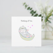 Denken Sie an "Kitty Cat with Heart in Hammock C" Karte (Stehend Vorderseite)