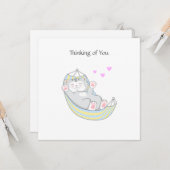 Denken Sie an "Kitty Cat with Heart in Hammock C" Karte (Vorderseite/Rückseite Beispiel)